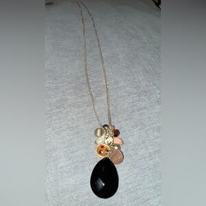 Elegant Multi-Color Pendant Necklace very long